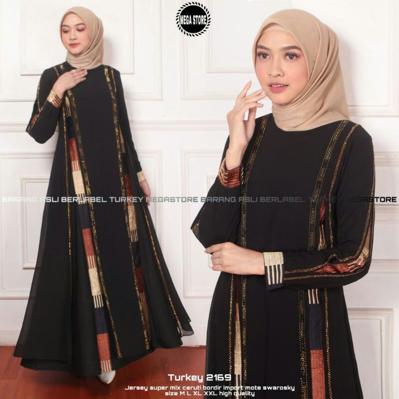 Abaya Turkey Terbaru Abaya Bordir Gamis Jersey Super Gamis Muslim Turkey Dress Jumbo Dress Bordir