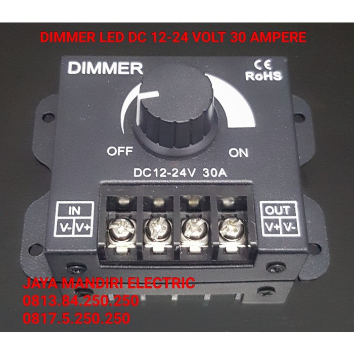 Dimmer LED DC 12v-24v 30a / 12volt-24volt 30ampere / 12 volt 30 ampere