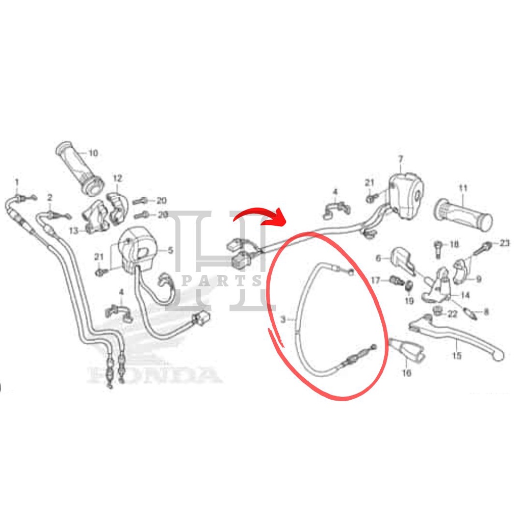 KABEL TALI KOPLING CABLE COMP CLUTCH MEGA PRO CB150 VERZA 22870-KYE-900 ASLI ORIGINAL AHM HGP HONDA