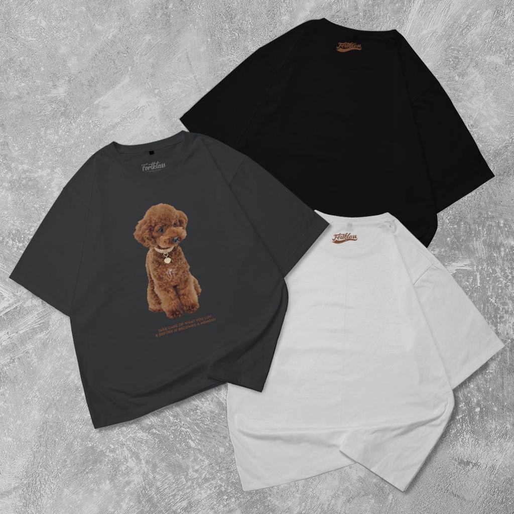 HIPNOP Dog Kaos Oversize T-Shirt Cowok Premium