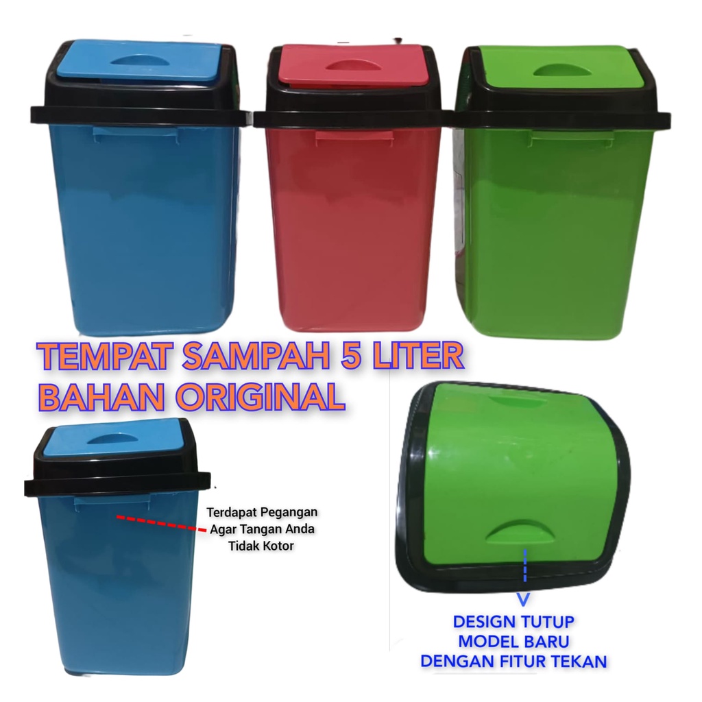 TEMPAT SAMPAH - TONG SAMPAH - 5 LITER - 10 LITER  WARNA TERMURAH BAGUS TEBAL MURAH AWET