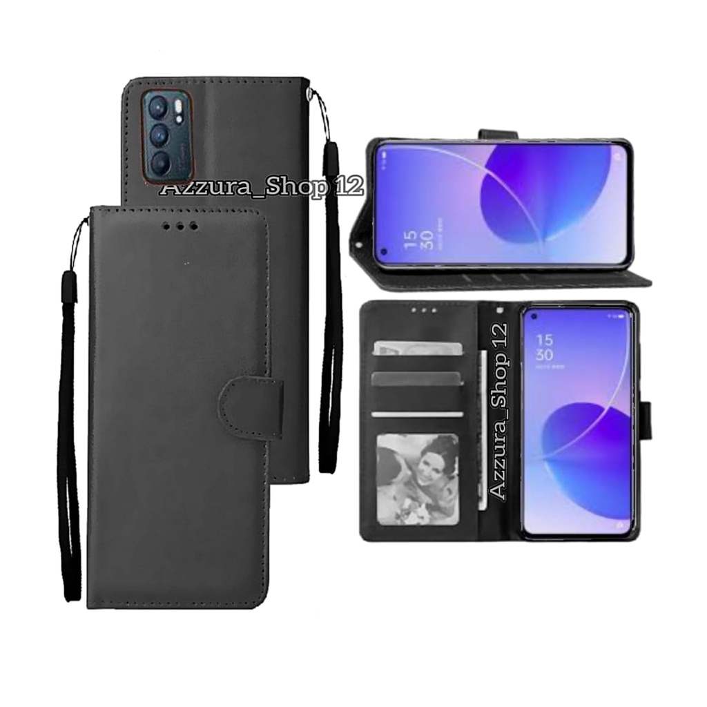 Case Flip Untuk OPPO RENO 6 Sotf Case Dompet Flip Casing Dompet Sarung Buku Hp