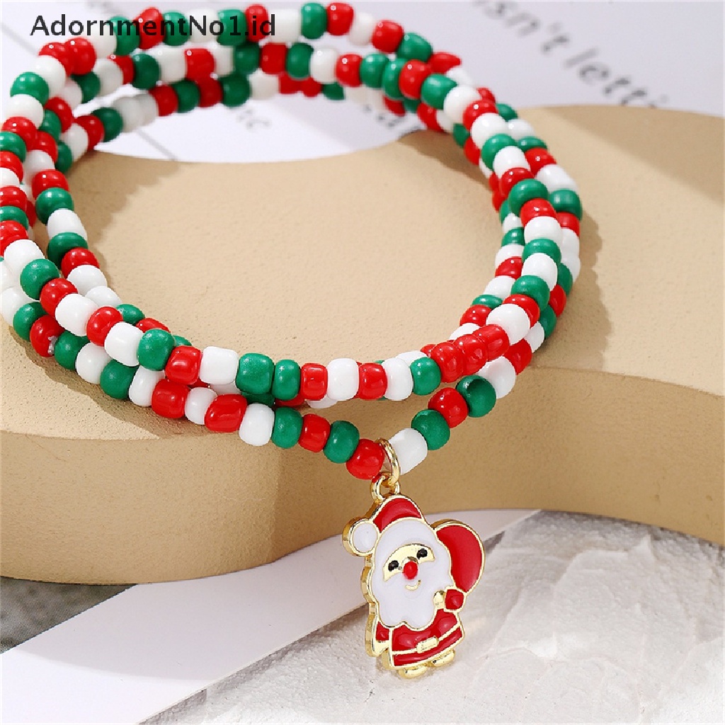 [AdornmentNo1] Gelang Natal Bentuk Santa Claus Gelang Untuk Wanita Gadis Manis Lucu Perhiasan Hadiah Xmas [ID]