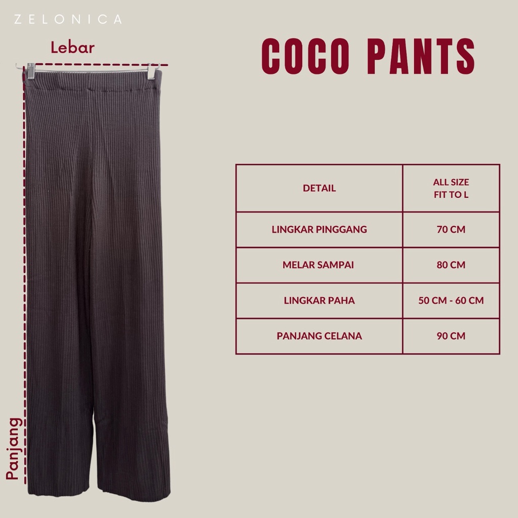 Zelonica Coco Pants Celana Bahan Rajut