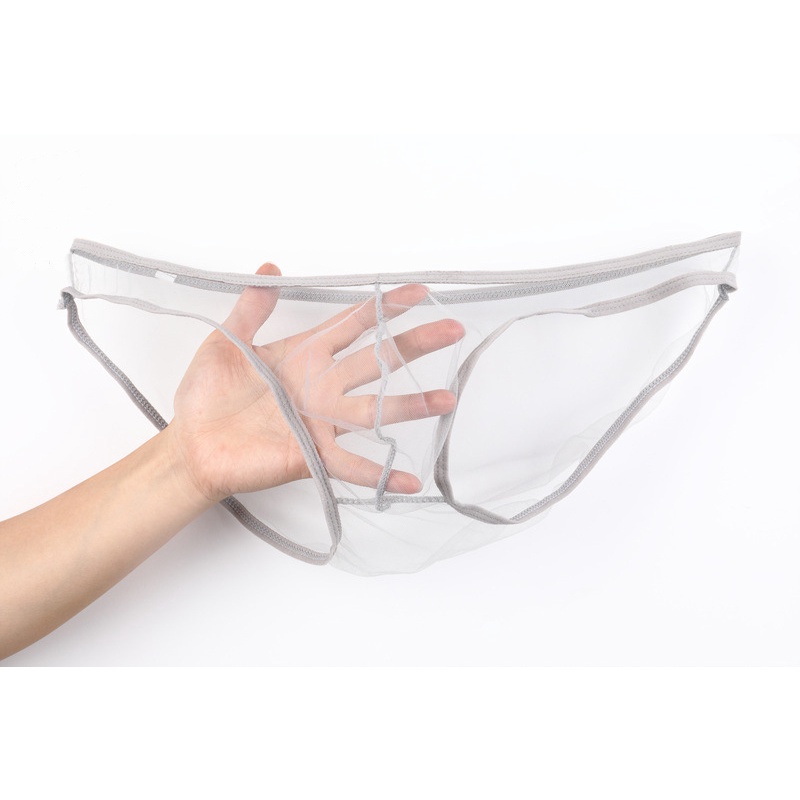 Transparent Men Brief Celana Dalam Segitiga Pria Gray C034G