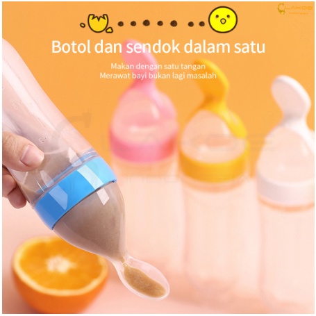 BELLASHOPJKT / BOTOL DOT SILICONE / SENDOK MAKAN BAYI / BOTOL SENDOK BAYI