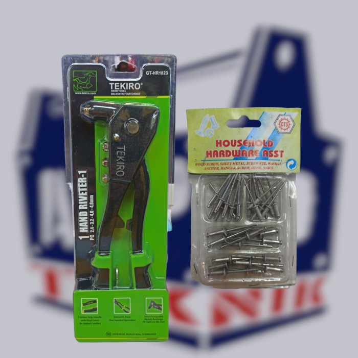 Tekiro tang rivet tekiro rivet hand riverter 2,4 - 4,8 mm bonus paku