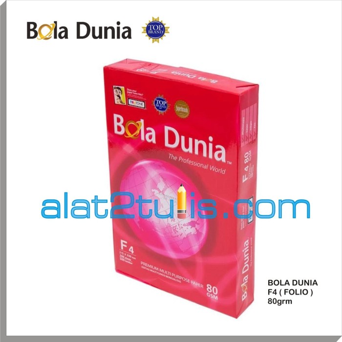 

\"\"\"\] HVS Bola Dunia F4 Folio 80 grm Kertas