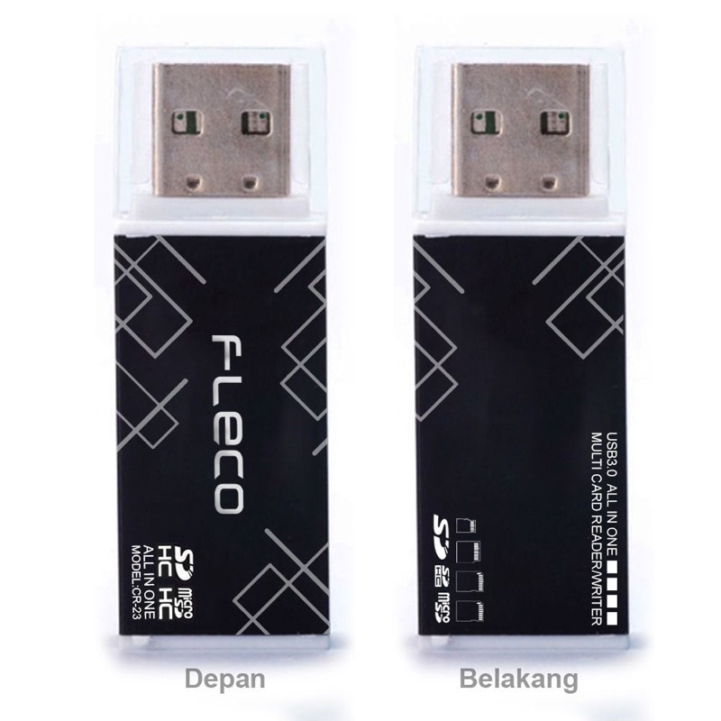 CARD READER FLECO CR-23 UNIVERSAL MULTI FUNGSI CR23 MEMORY CARD SLOT MICRO SD MMC SDHC 4IN1 HIGH SPEED DATA COPY SUPPORT UP TO 512GB