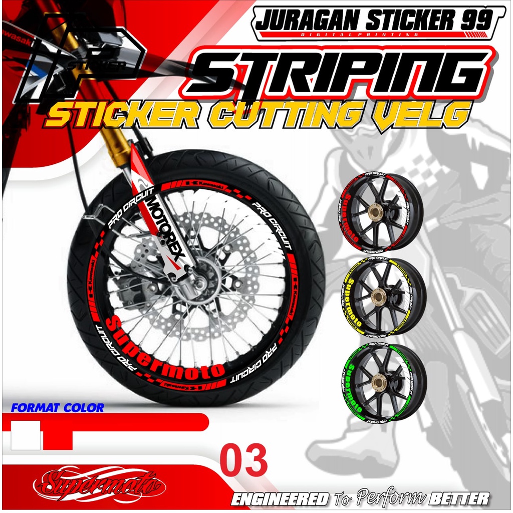 COD sticker velg MOTOR SUPERMOTO desain variasi terbaru KBR STICKER VELG SUPERMOTO KODE.03