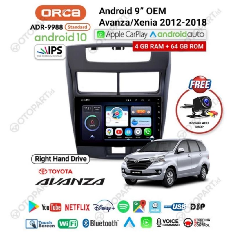 Head Unit Android Avanza 9 inch Android ORCA ADR 9988 TOYOTA AVANZA