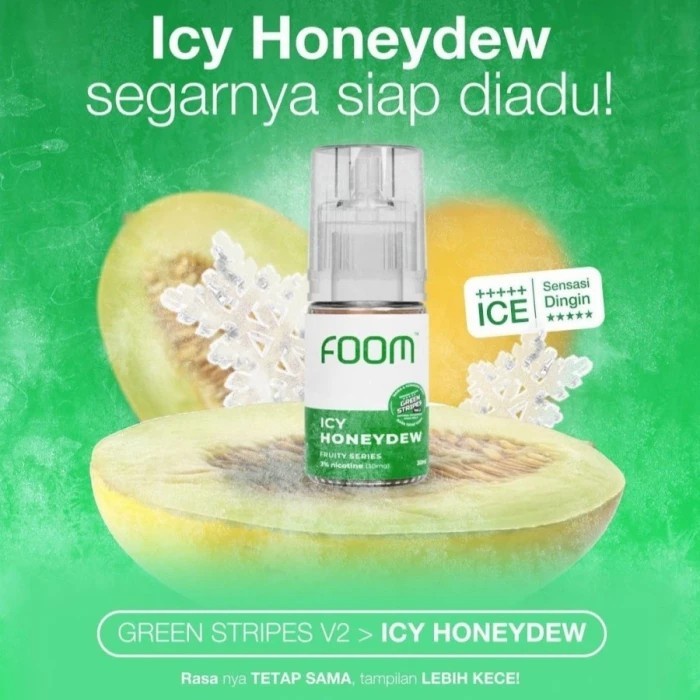 Liquid Foom Fruity Series | Foom Green Stripes HoneyDew 30ml Authentic