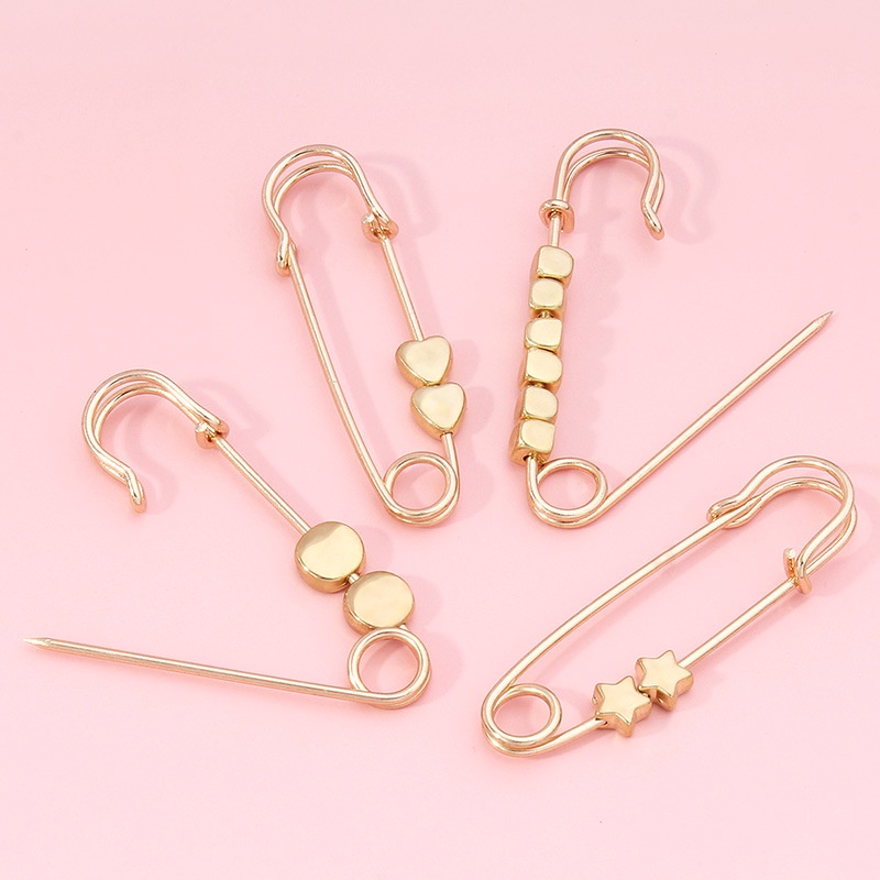 Gadis Paduan Pinggang Adjustable Pin/Bintang Cinta Manik-Manik Fashion Kemeja Kerah Bros