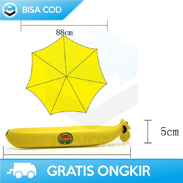 PAYUNG LIPAT MODEL PISANG ANTI UV DESAIN MINI MUDAH DIBAWA POLYESTER