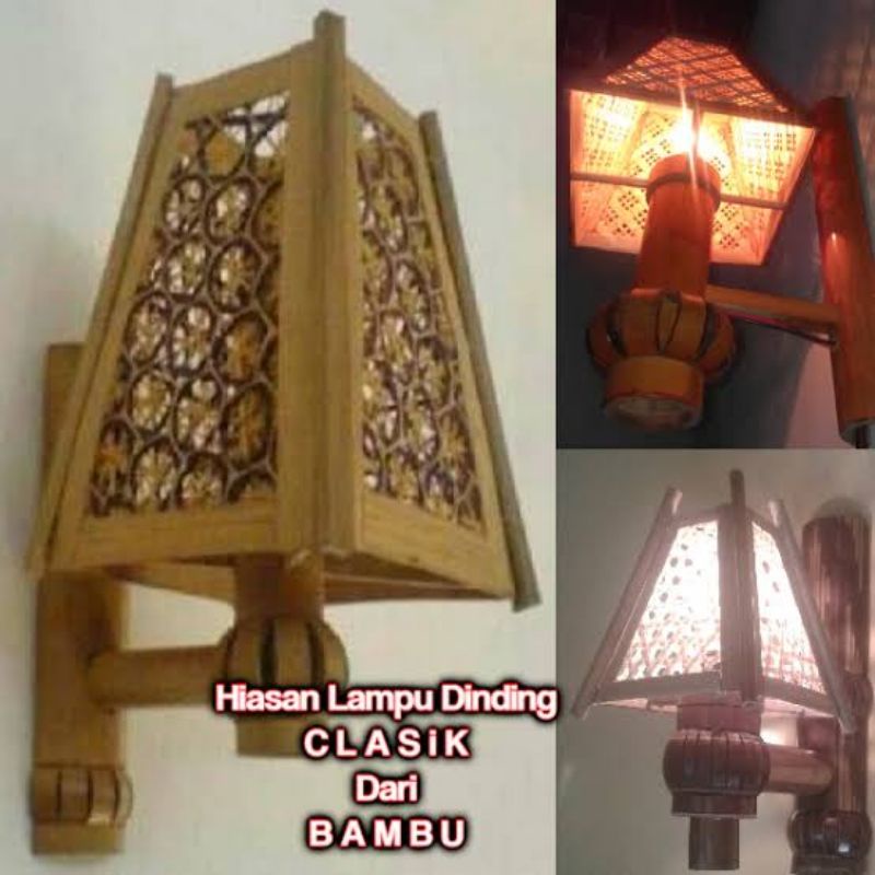 LAMPU HIAS TEMPEL BAHAN BAMBU/LAMPU TEMPEL DINDING KLASIK/LAMPU OUTDOOR