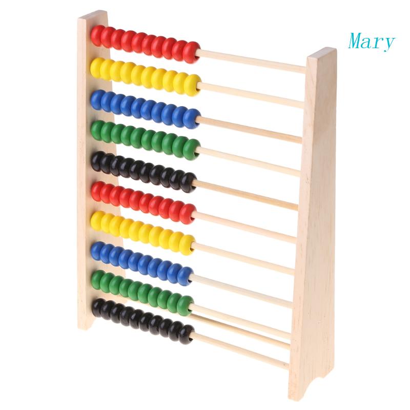 Mary Abacus 10-row Colorful Beads Counting Kid Maths Belajar Mainan Edukasi