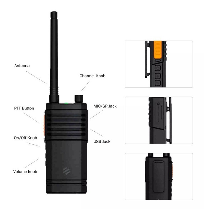 BEEBEST A108 - Mini Portable Handy Radio Walkie Talkie 16 Channels 5W