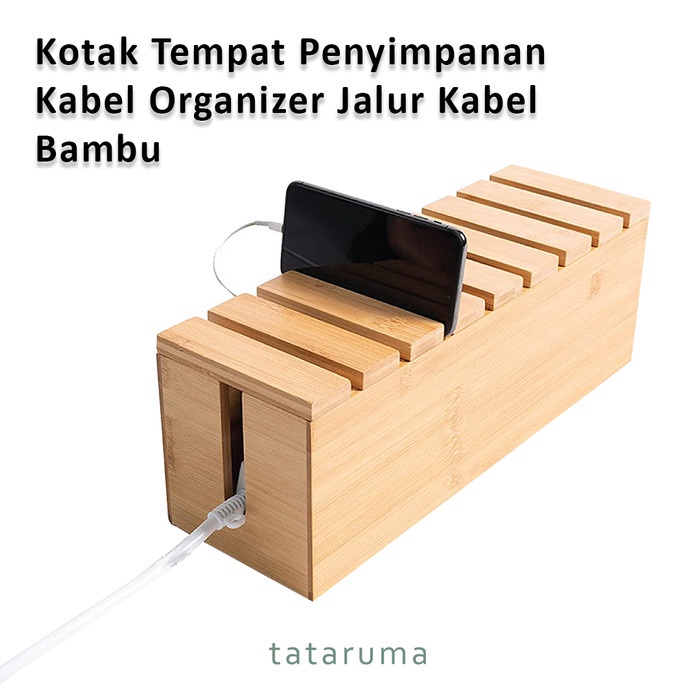 

Holder Abiko - Kotak Tempat Penyimpanan Kabel Organizer Jalur Kabel Bambu