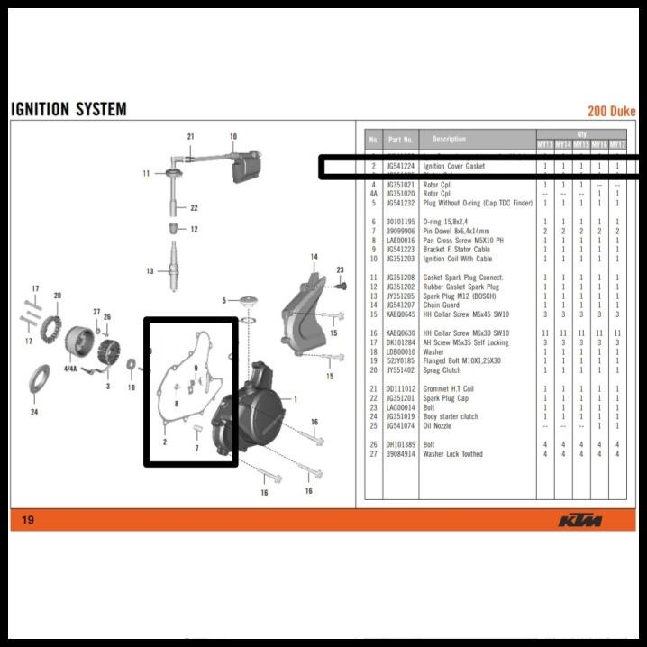 TERMURAH PAKING PACKING MAGNET KTM DUKE DAN RC 200 / GASKET MAGNETO COVER KTM 