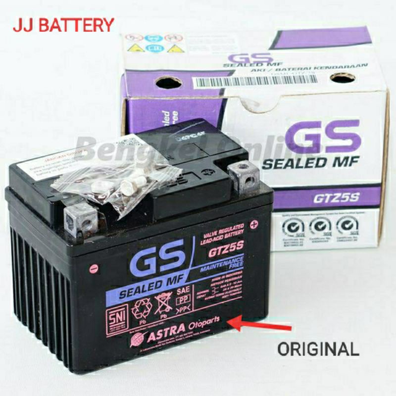Jual AKI MOTOR MURAH BERKUALITAS , AKI GS ASTRA ORIGINAL TYPE GTZ-5S