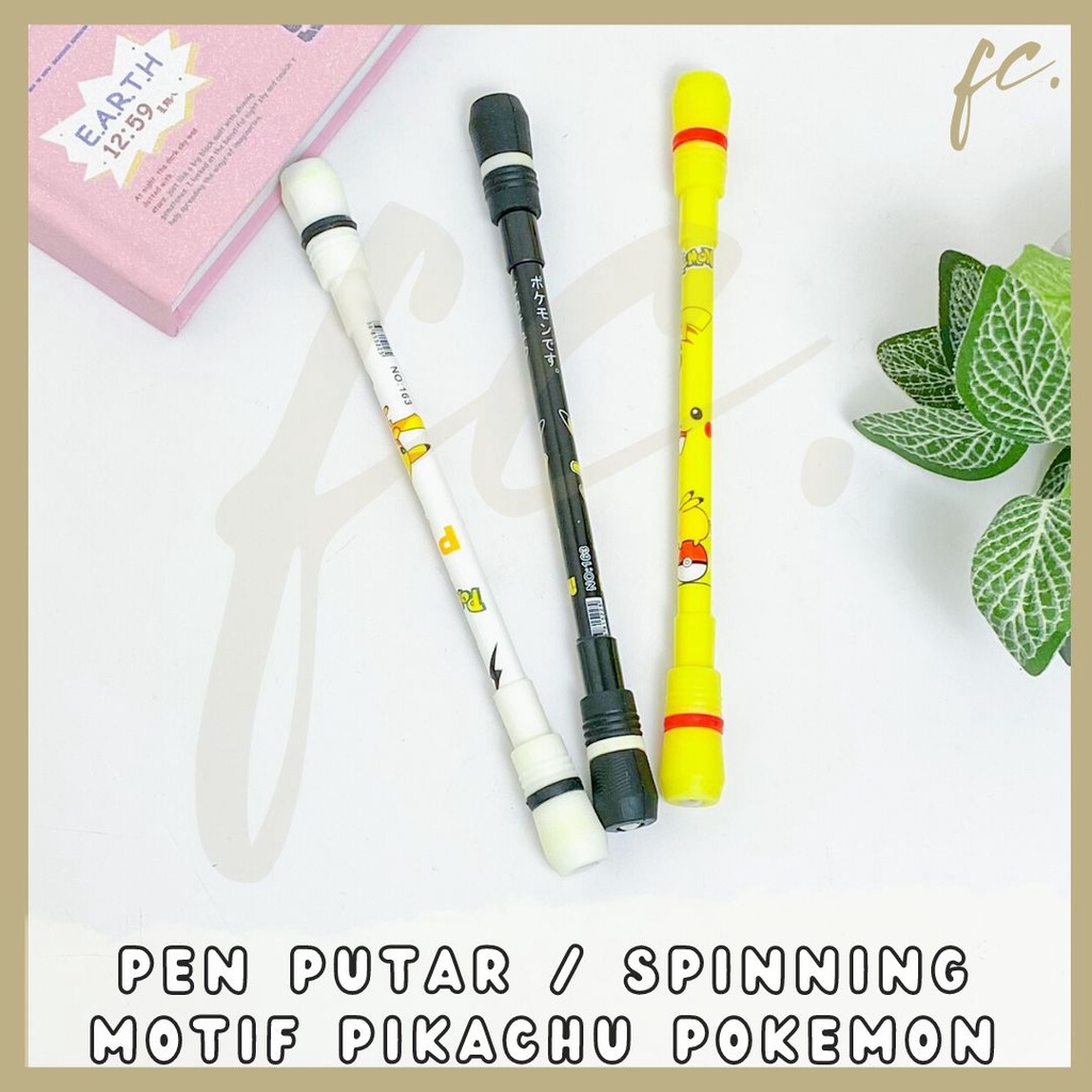 

Pen / Pulpen Gel Putar Magnet Spinning Pikachu Pokemon Anime Jepang Manga Kucing Lucu Kuning Koleksi Kartun Import Alat Tulis Anak Tinta Hitam Grosir Ready COD