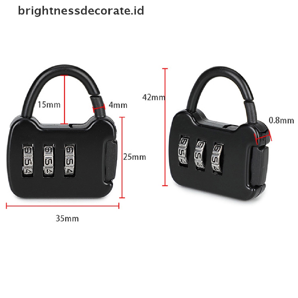 [Birth] Combination Password Lock Portable Travel Luggage Case Gembok Kunci Pengaman [ID]