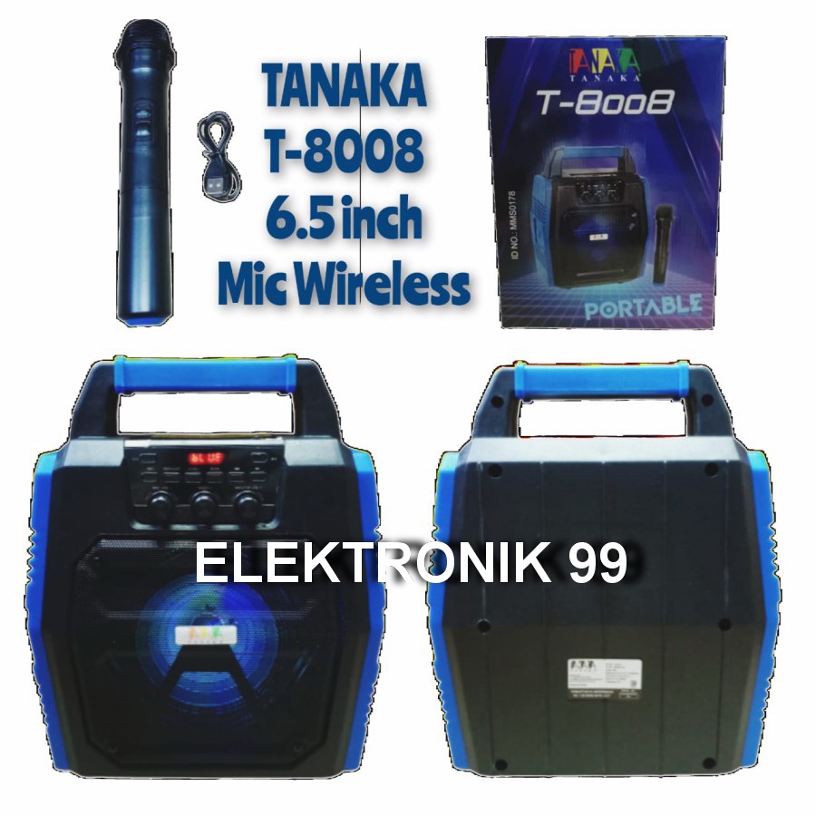 speaker portable tanaka T8008 + mic wirless PROMO