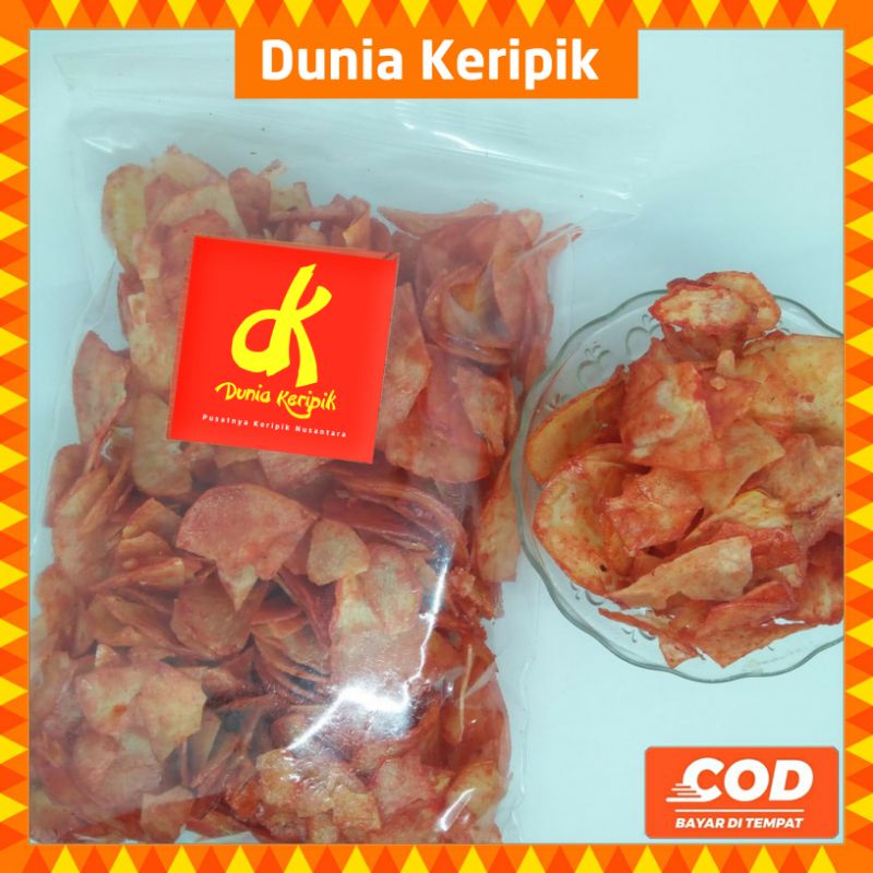 

Keripik singkong pedas 250 gr/kripik singkong balado/kripik singkong pedas