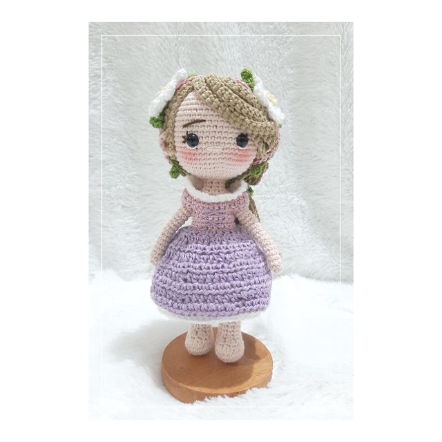 ALARA Boneka rajut mainan anak Amigurumi Princess Rapunzel