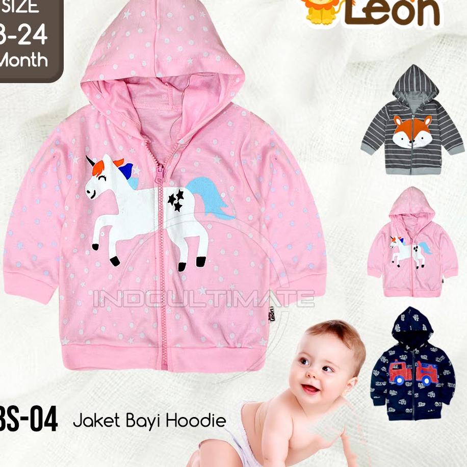 Free Pengemasan Jaket Bayi Baru Lahir Cowok Cewek/Jaket Kupluk Resleting Gambar/Baby Leon Jaket Anak