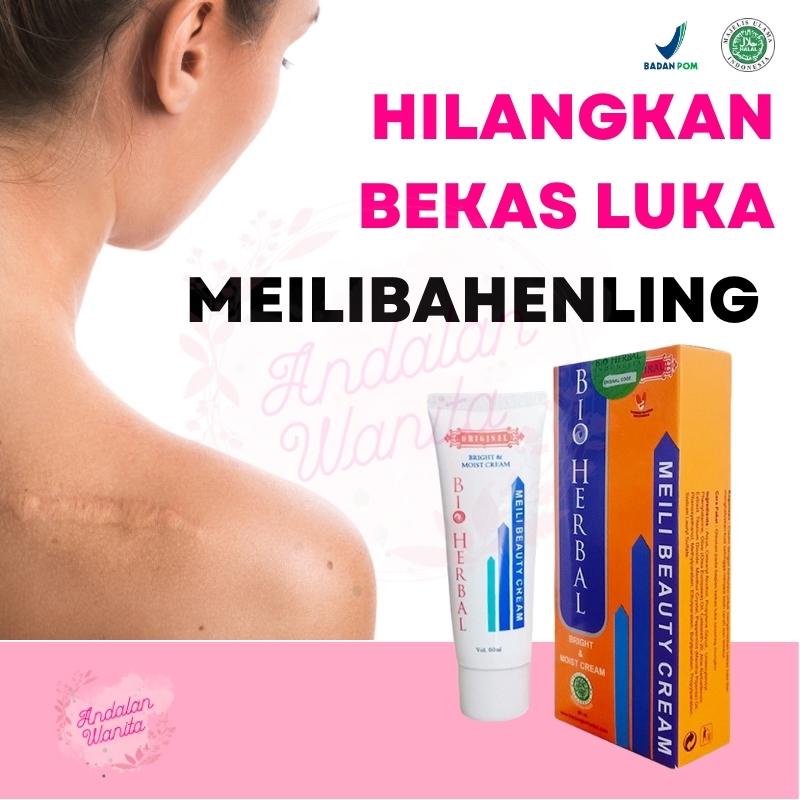 Obat Cream Krim Salep Penghilang Mengobati Luka Kulit Lama Cacar Bekas Jerawat Flek Hitam Keloid Luka Bakar Gatal Knalpot Strech Mark Caesar Mengecilkan Pori Pori Permanen Meilibahenling Melibahenling Meilibaheling Bio Herbal Original 100% BPOM