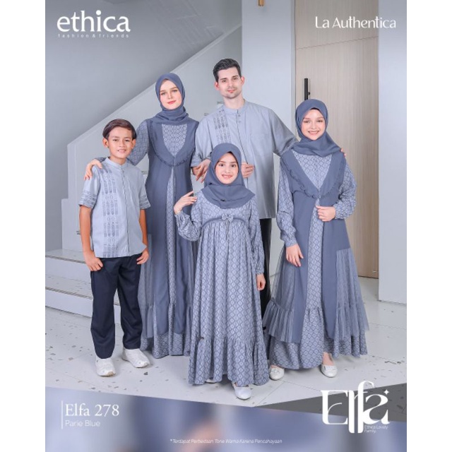 TERMURAH | BEST SELLER | SARIMBIT SET COUPLE KELUARGA ELFA 278 PARIE BLUE BY ETHICA | KAGUMI 279 | K