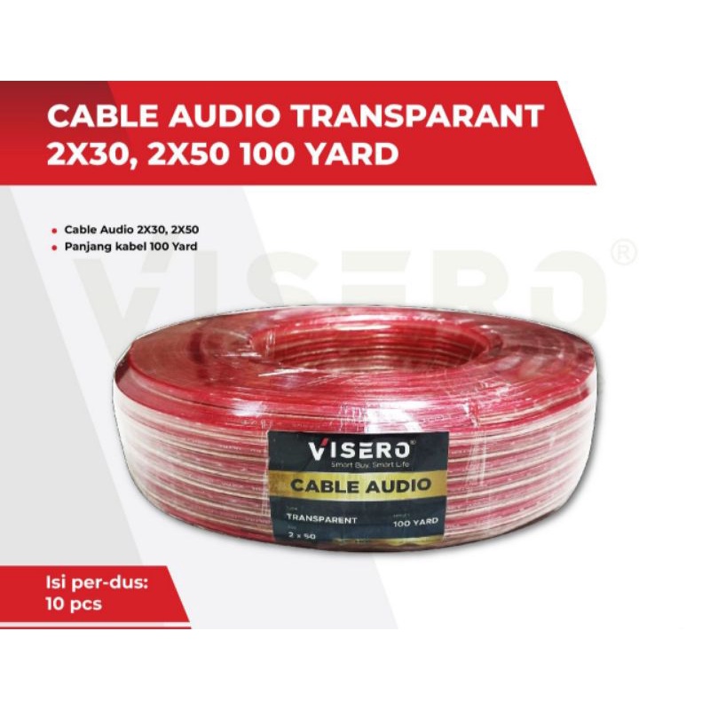 Kabel Audio transparan  2x50 100yard