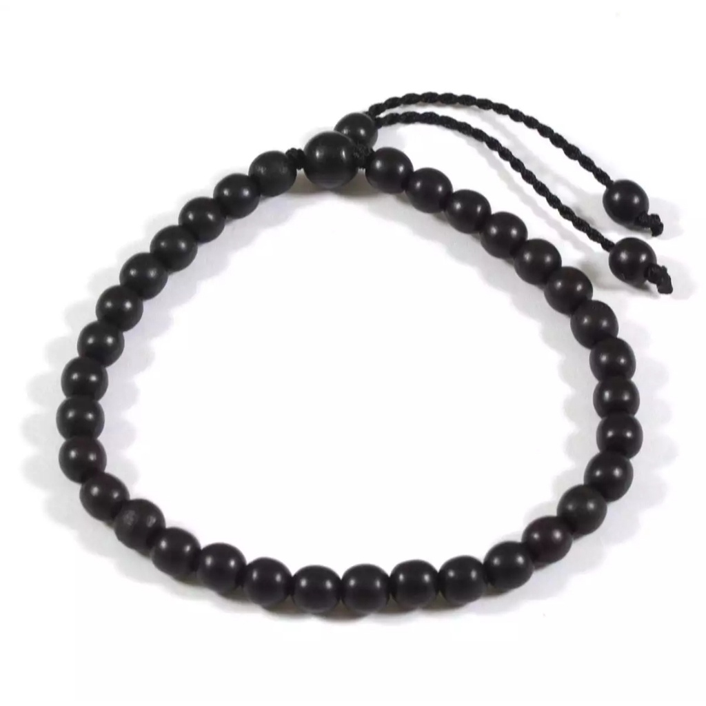 Gelang Kayu Hitam Black Model Tasbih Tasbeh 33 Butir Merica Kaukah Kokkah Kokah Untuk Pria dan Wanita Bahan Kayu