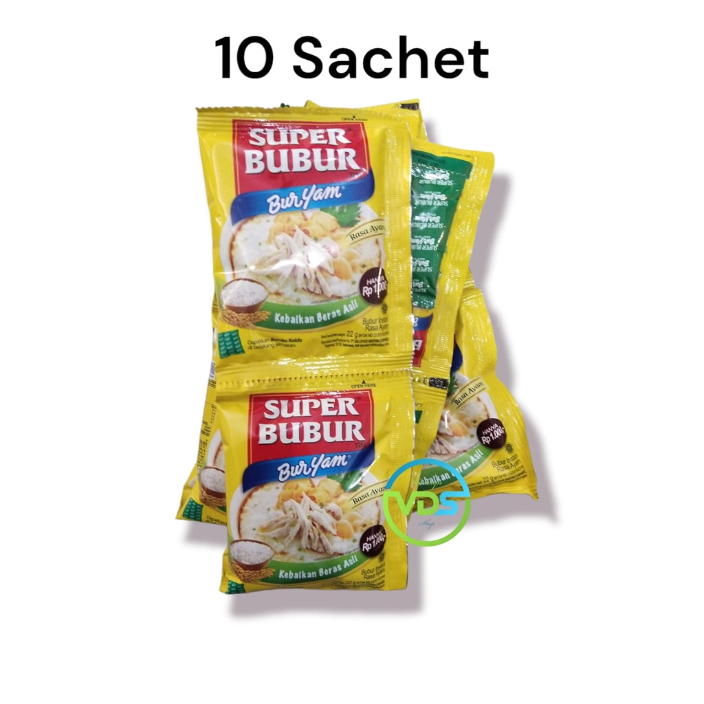 

Super Bubur Buryam Instan Renceng 10 Pcs 22 gr Sachet Rasa Ayam Plus Bumbu Kaldu Bubuk NEW