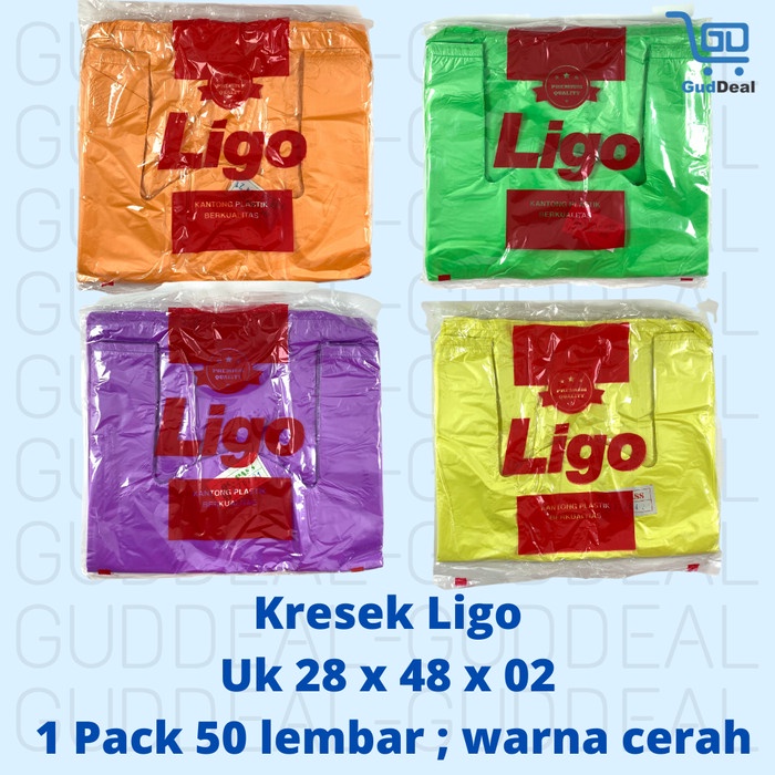 siap kirim] Plastik Kresek Ligo 28 x 48 x 02 ; warna cerah
