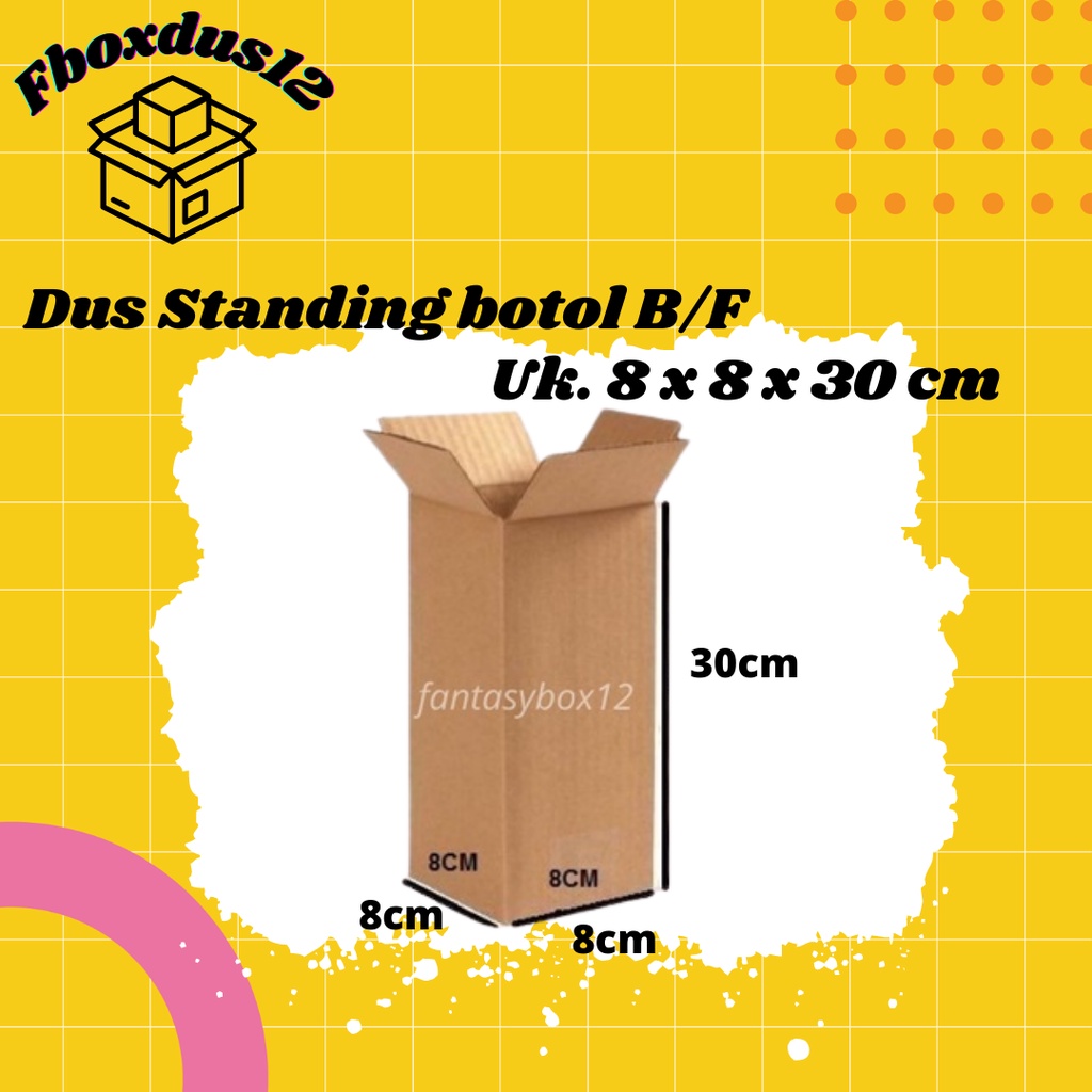 

Kardus/Dus/Box Botol Standing Box 8x8x30cm Baru Polos BARU (MINIMAL ORDER 10 PCS)