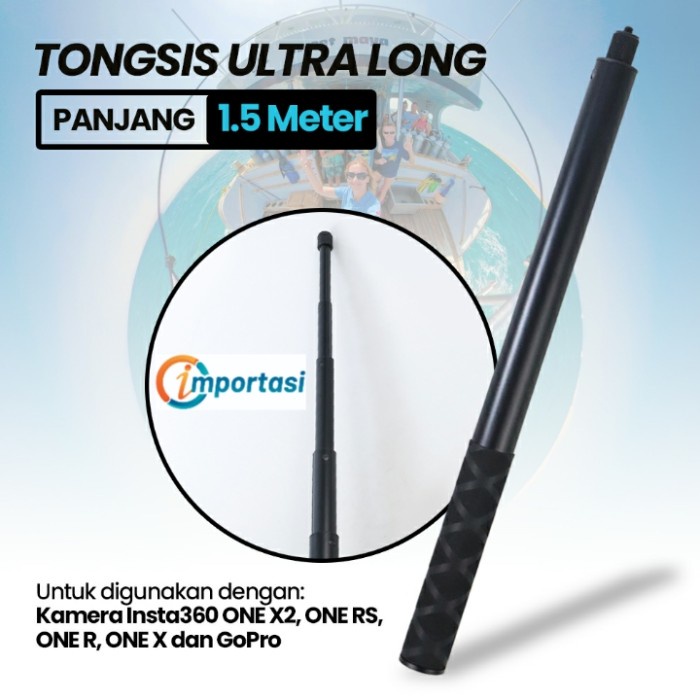 Invisible Stick 1.5M Monopod Tongsis Insta360 X3 One R X2 RS 360 Gopro Max 11 10 9 8 7 6 5