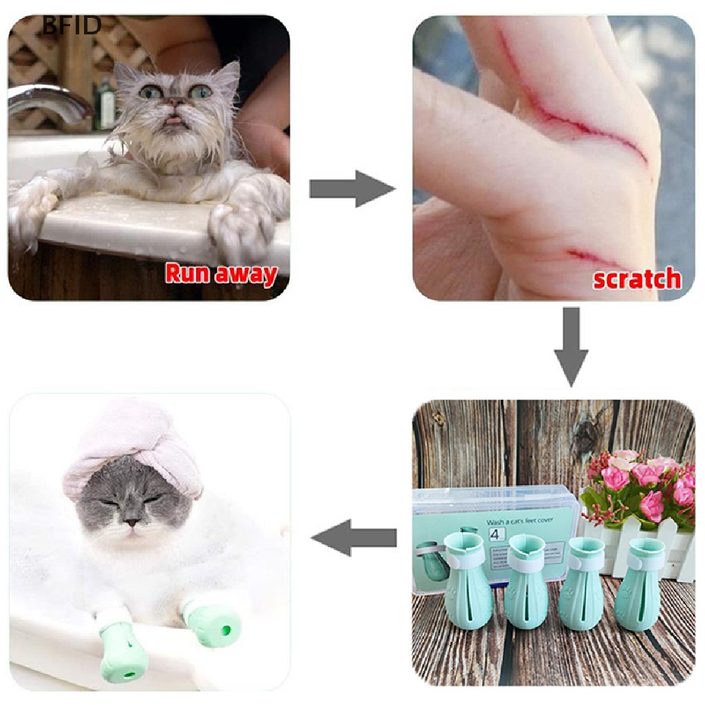 [BFID] Penutup Cakar Kucing Anti Mandi Besar Washing Cat Claw Cover Potong Kuku Penutup Kaki [ID]