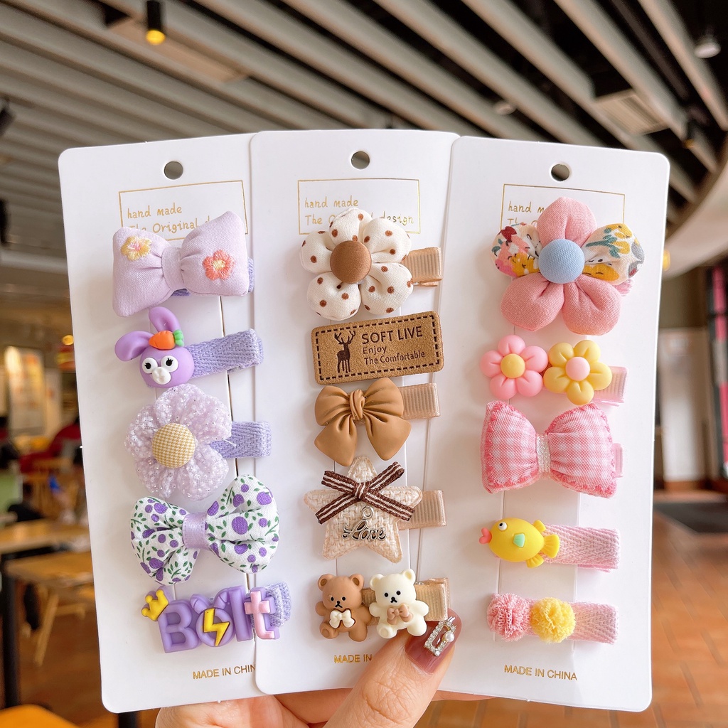 NEW Set Jepit ( 1 set isi 5 pcs) Jepit rambut anak perempuan 5 motif
