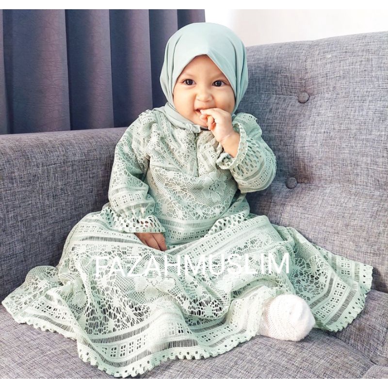 Gamis brukat bayi, Gamis brokat anak, Gamis pesta bayi, Baju muslim bayi, Baju muslim anak, Gamis aqiqoh aqiqah bayi, Gamis anak lucu, Gamis kondongan anak, Gamis simpel bayi dan anak, Gamis abaya bayi, Gamis abaya anak