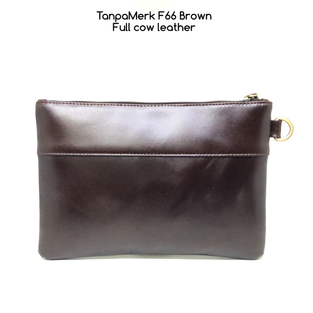 clutch pria TanpaMerk F66 brown original kulit sapi asli