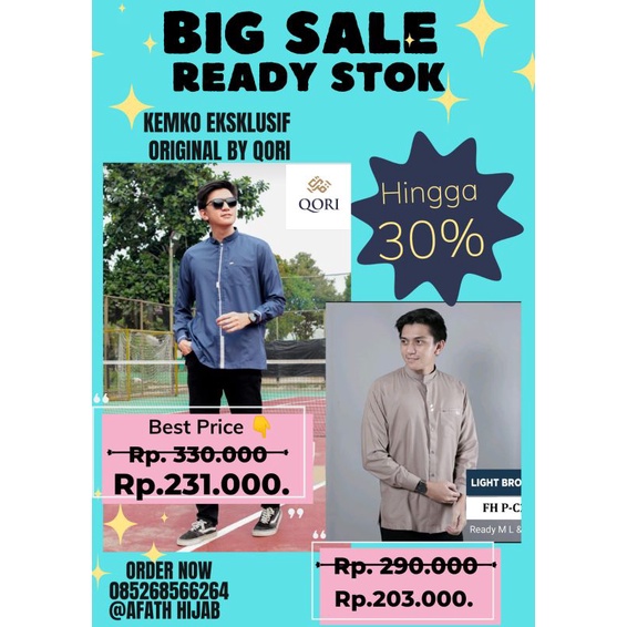 Qori Original Apparel Signature Hudzaifah Baju Koko Casual (Lengan Panjang) Kemeja Koko Premium Keki