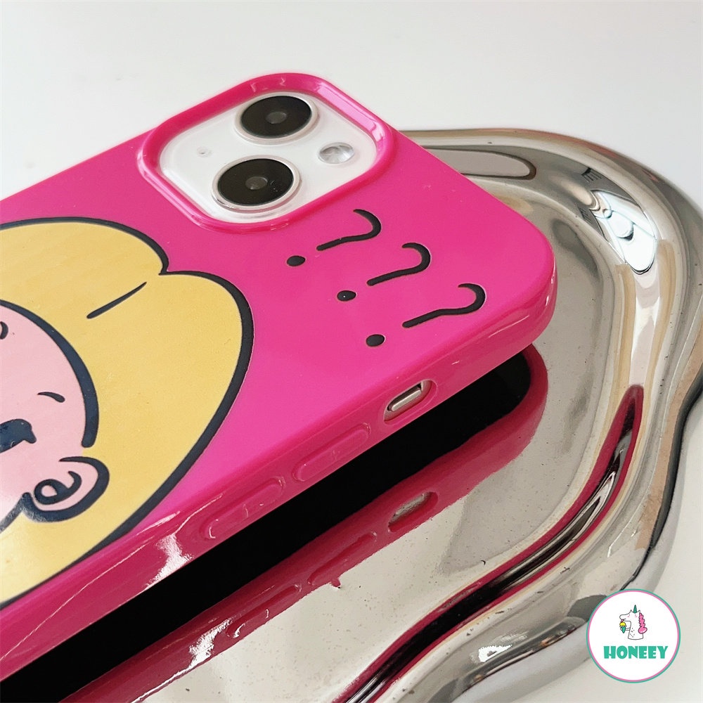 Soft Case TPU Glossy Anti Pecah Motif Graffiti Wanita Emoji Untuk IPhone 14 13 12 11 Pro Max X Xs XR 7 8 Plus