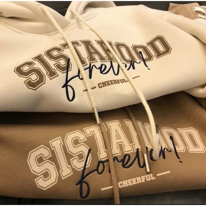 Sistahood L - XL 5 warna Sweater Hoodie (TEBAL PREMIUM READY)