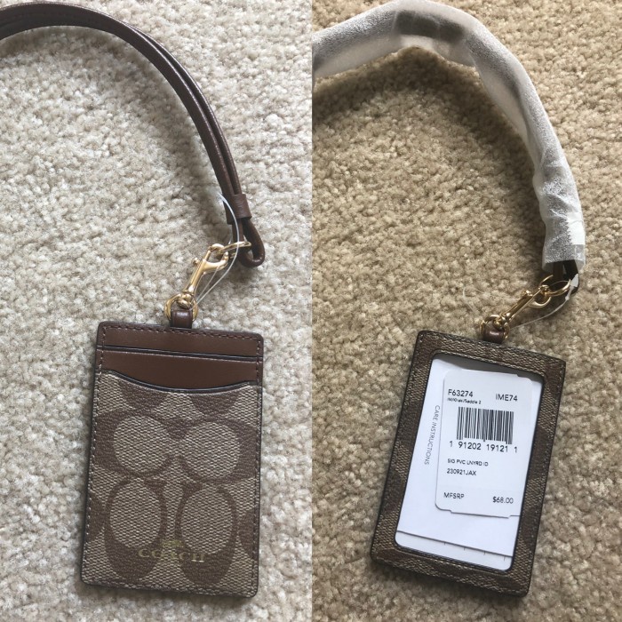 

NWT Coach Lanyard Gantungan Nama Khaki Saddle 2 Brown HOT SALE
