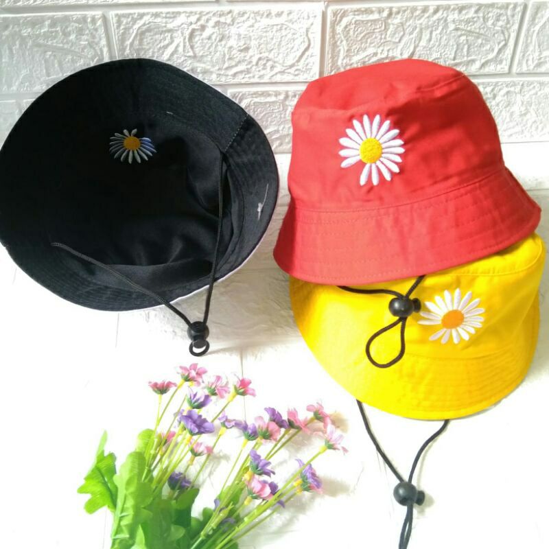 TOPI BUCKET ANAK DAISY BOLAK-BALIK/TOPI BUCKET ANAK MURAH