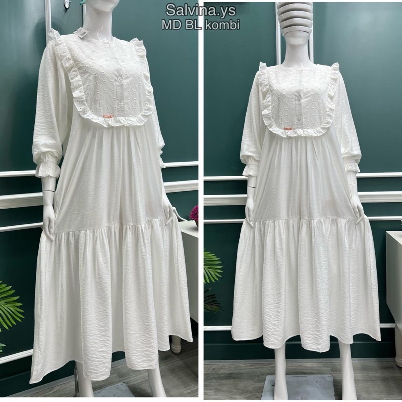GAMIS SALVINA YS ( brokat putih)