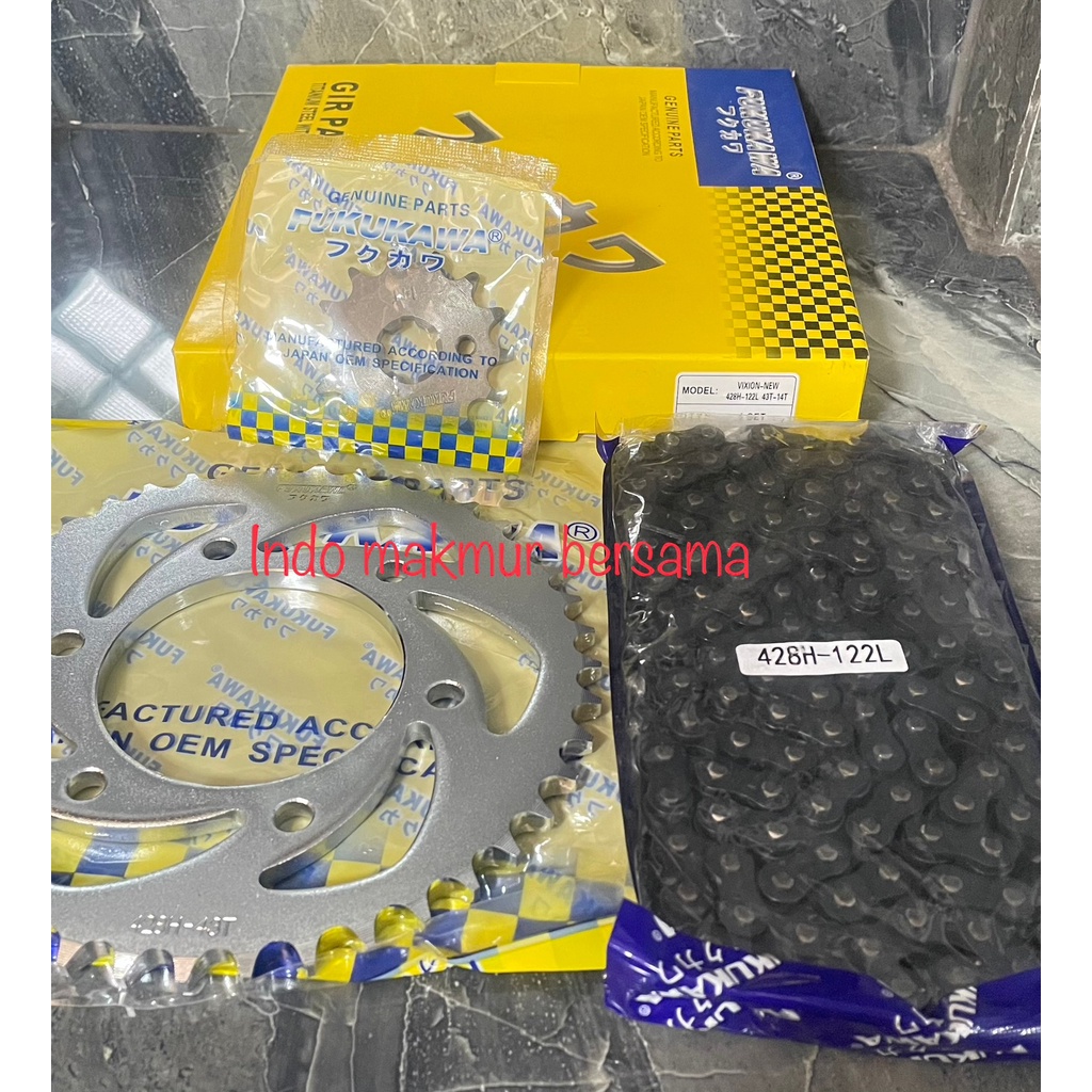 GIR PAKET BAJA GEAR SET GIR SET / GEAR PAKET VIXION NEW NVL. VIXION NEW NVA. VIXION LED 428H-122L 43