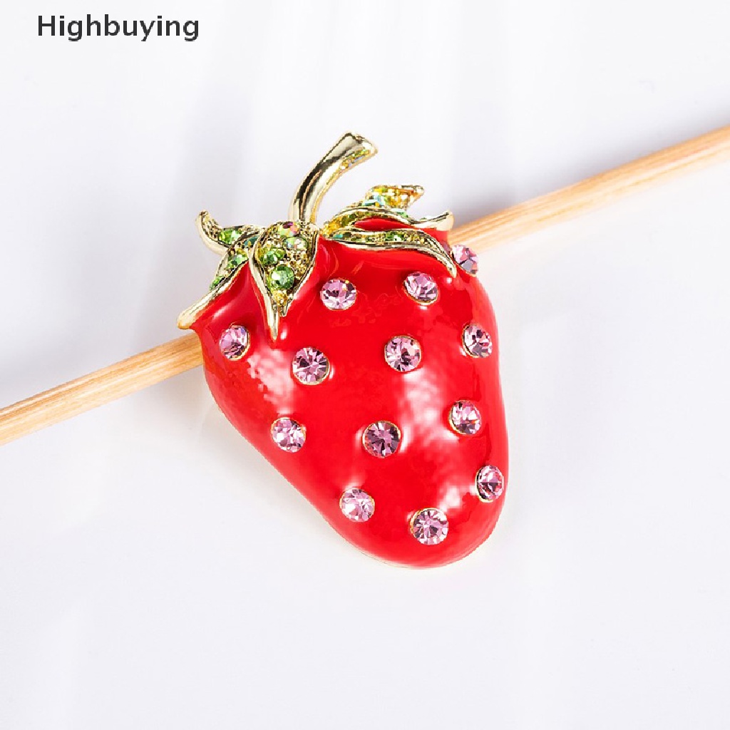 Hbid Lucu Strawberry Korsase Perjamuan Dekorasi Wanita Syal Bros Pin Perhiasan Hadiah Glory